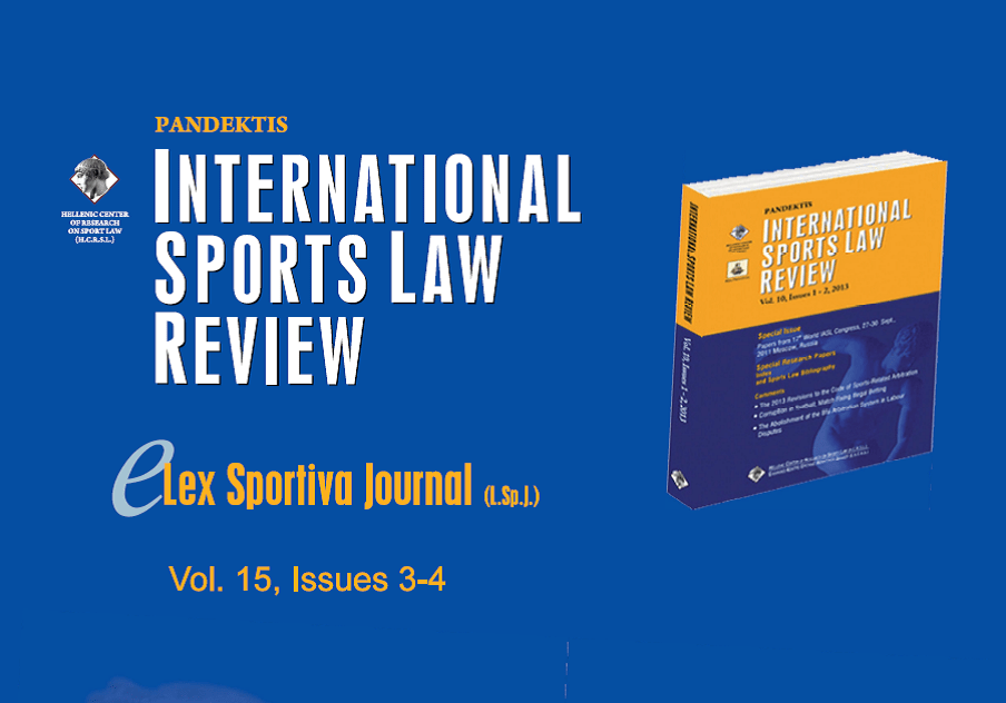 International Sports Law Review PANDEKTIS – Volume 15, Issues 3-4 (2025)