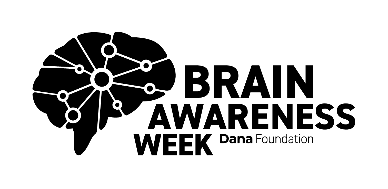 brain awareness week logo bw black