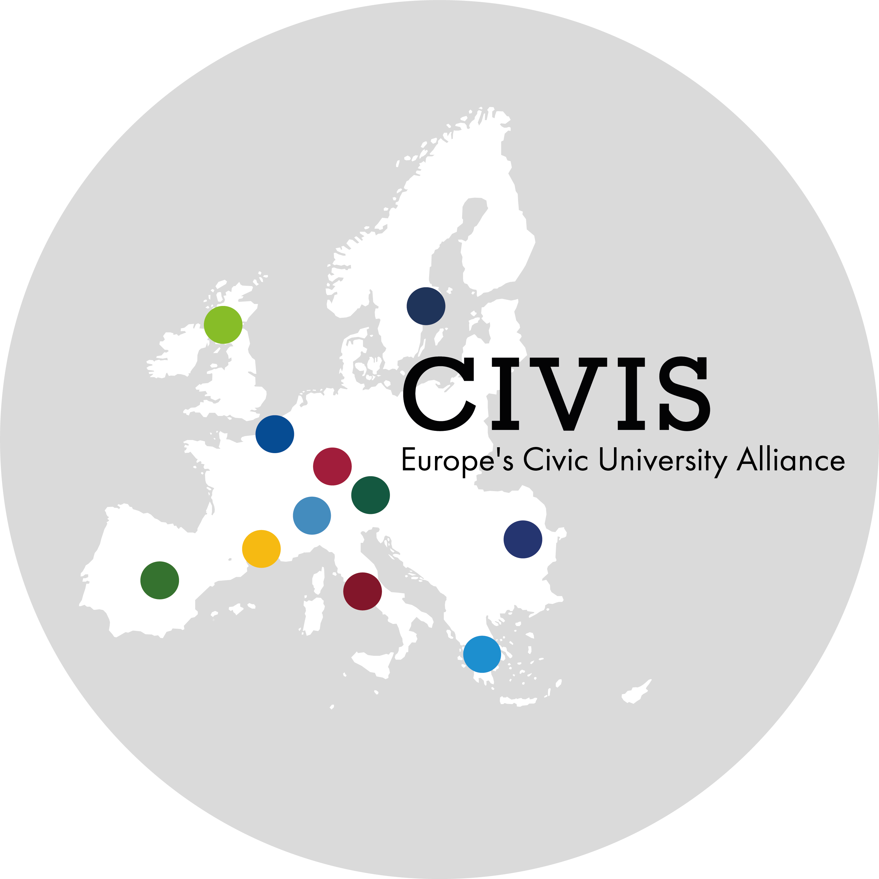 CIVIS11 logo white map grey circle