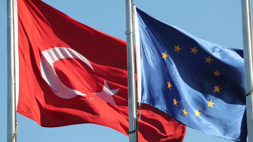 European Union and Turkish flags