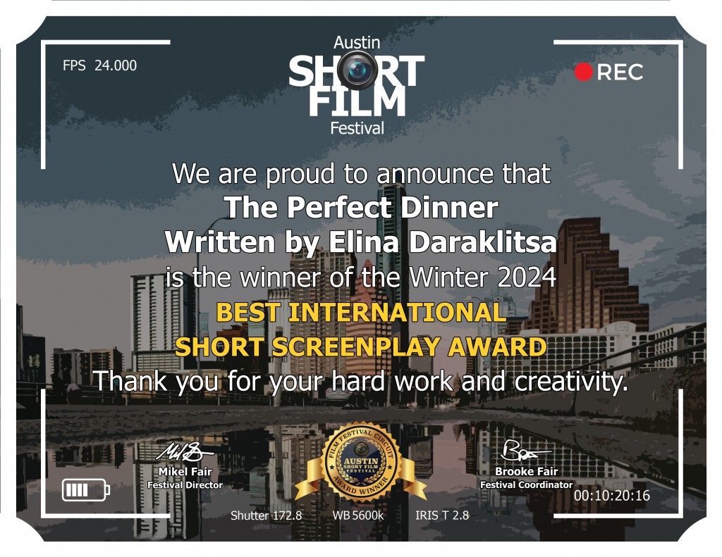 It's Us Austin Short Film Festival Winter 2024 Winner Cert