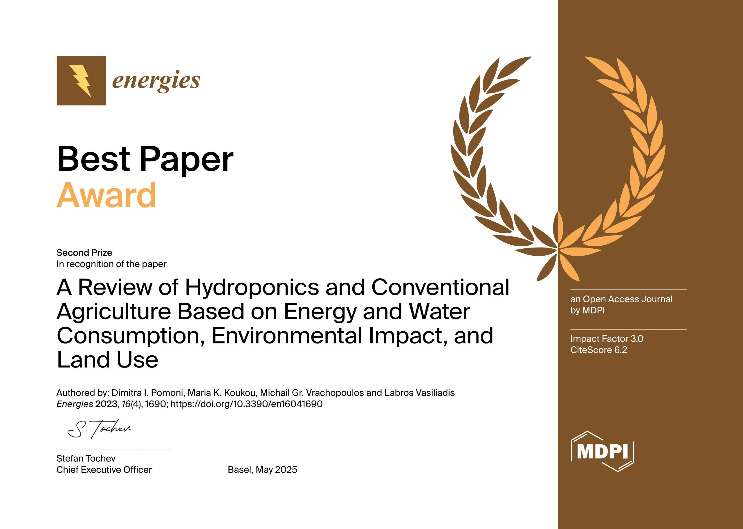 Energies Best Paper Award 2023